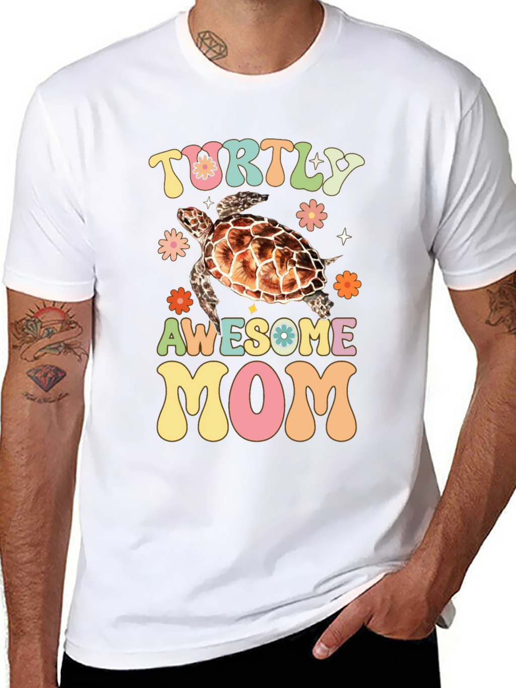Turtly Awesome Mom Graphic T-Shirt