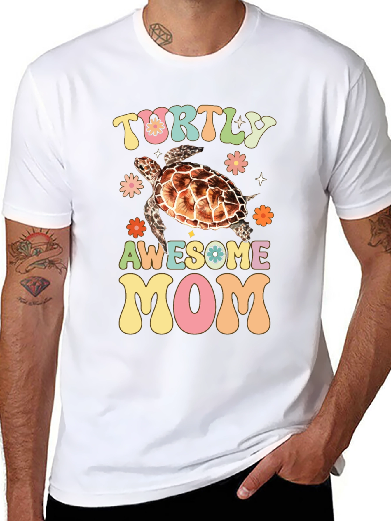 Turtly Awesome Mom Graphic T-Shirt