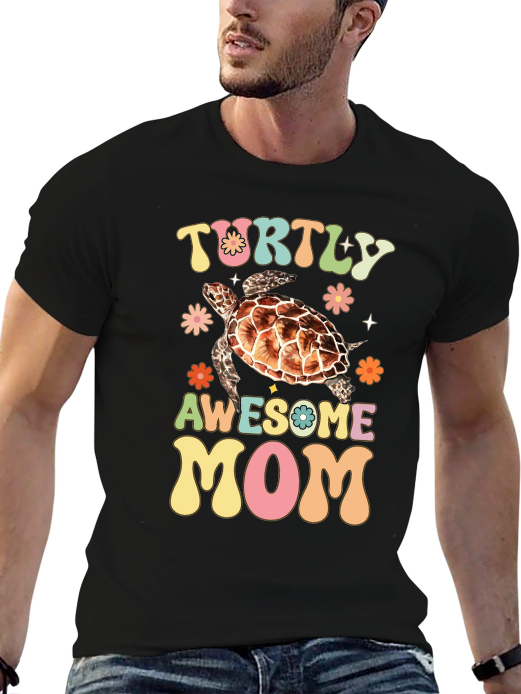 Turtly Awesome Mom Graphic T-Shirt