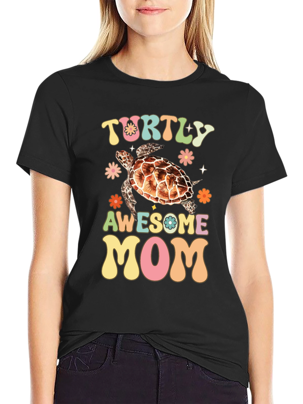 Turtly Awesome Mom Graphic T-Shirt