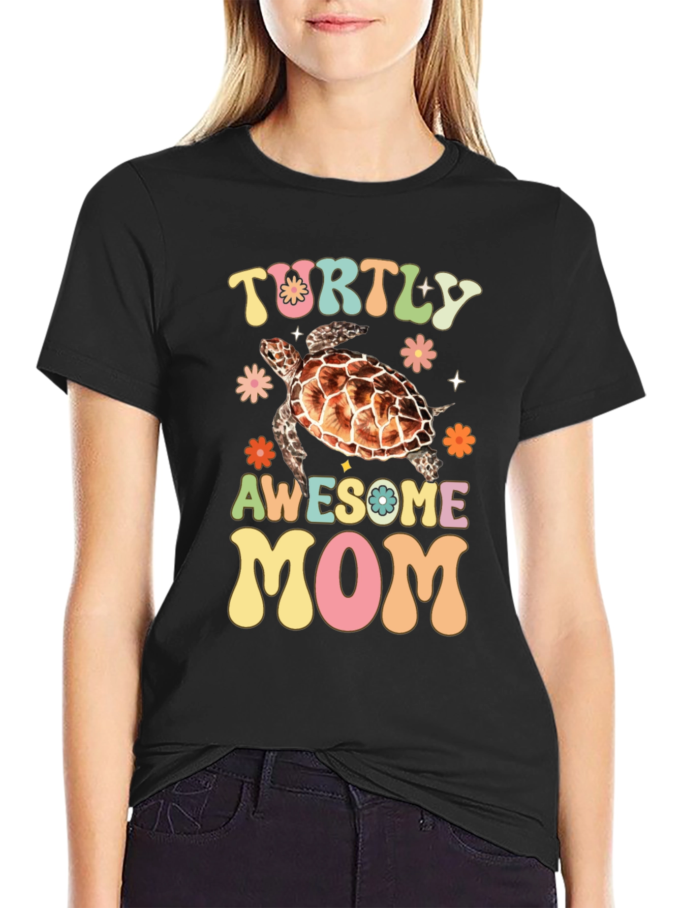 Turtly Awesome Mom Graphic T-Shirt