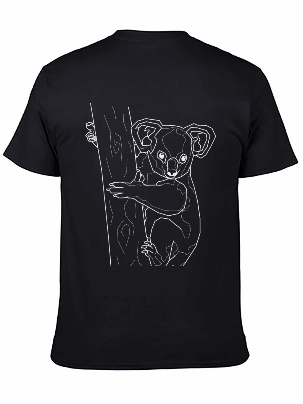 Koala Outline Graphic Tee - Black Cotton Comfort