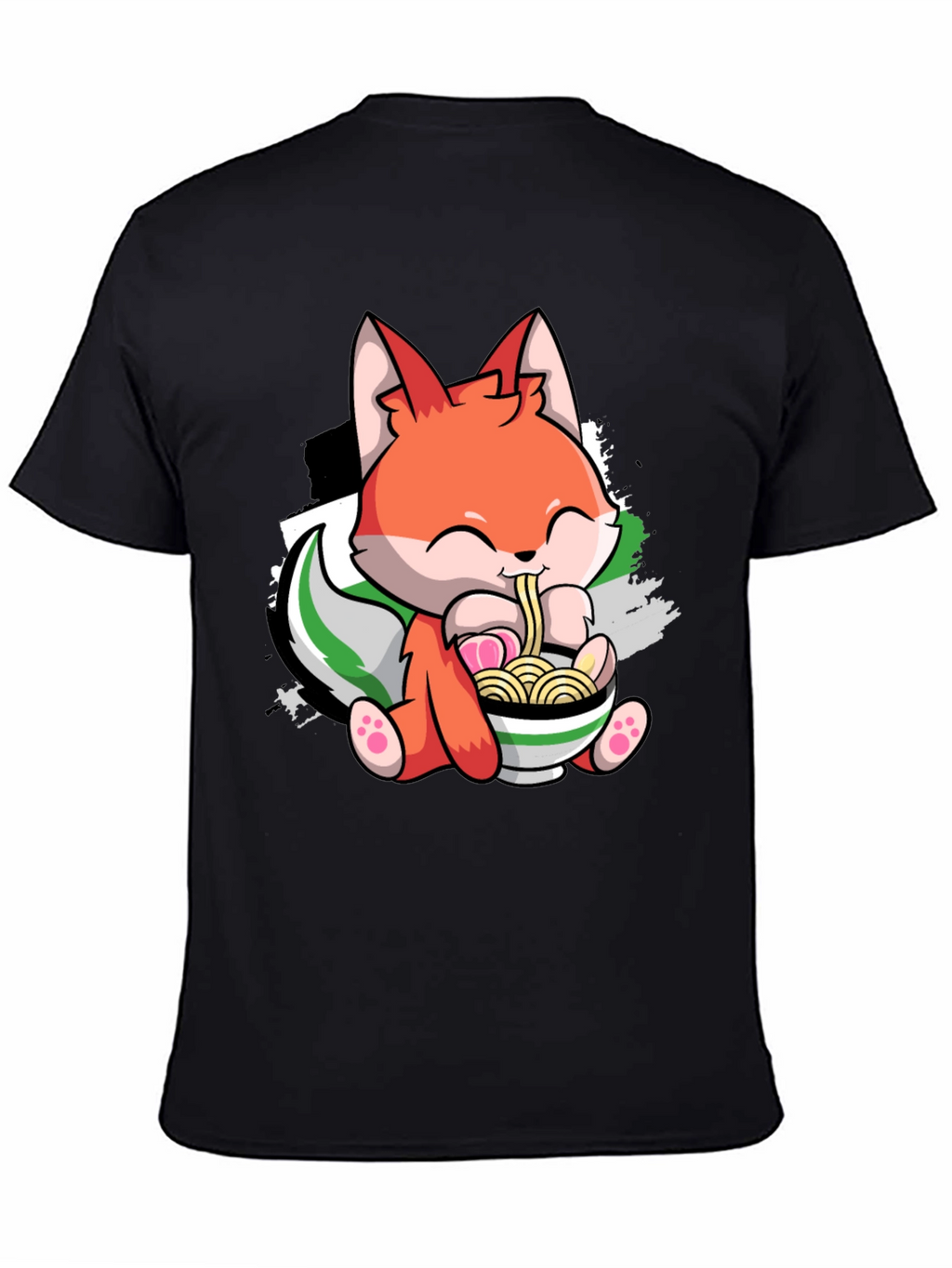 Cute Fox Ramen Bowl Graphic Tee