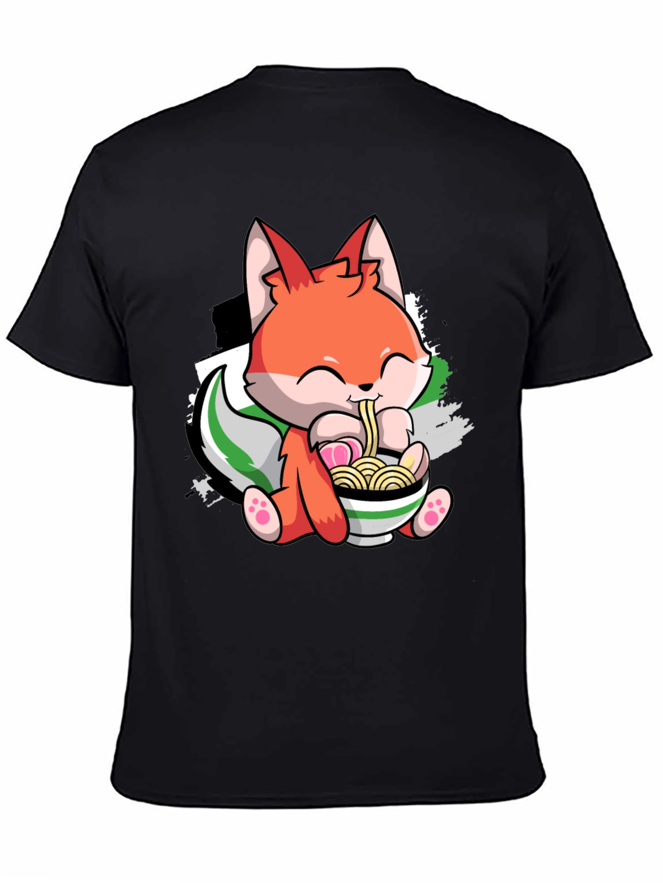 Cute Fox Ramen Bowl Graphic Tee