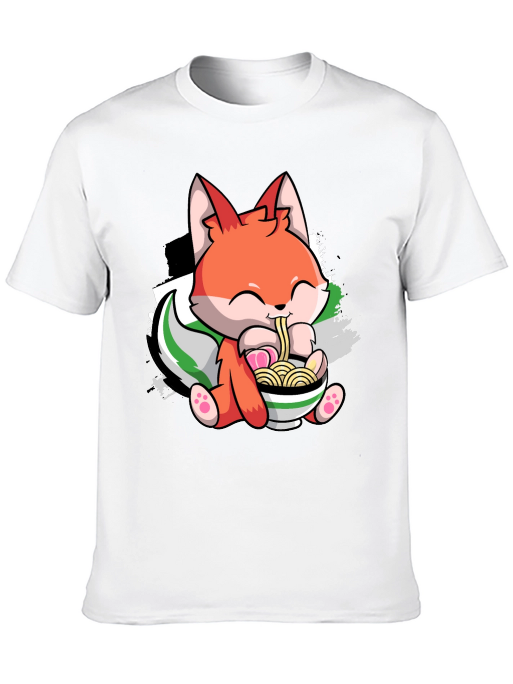 Cute Fox Ramen Bowl Graphic Tee