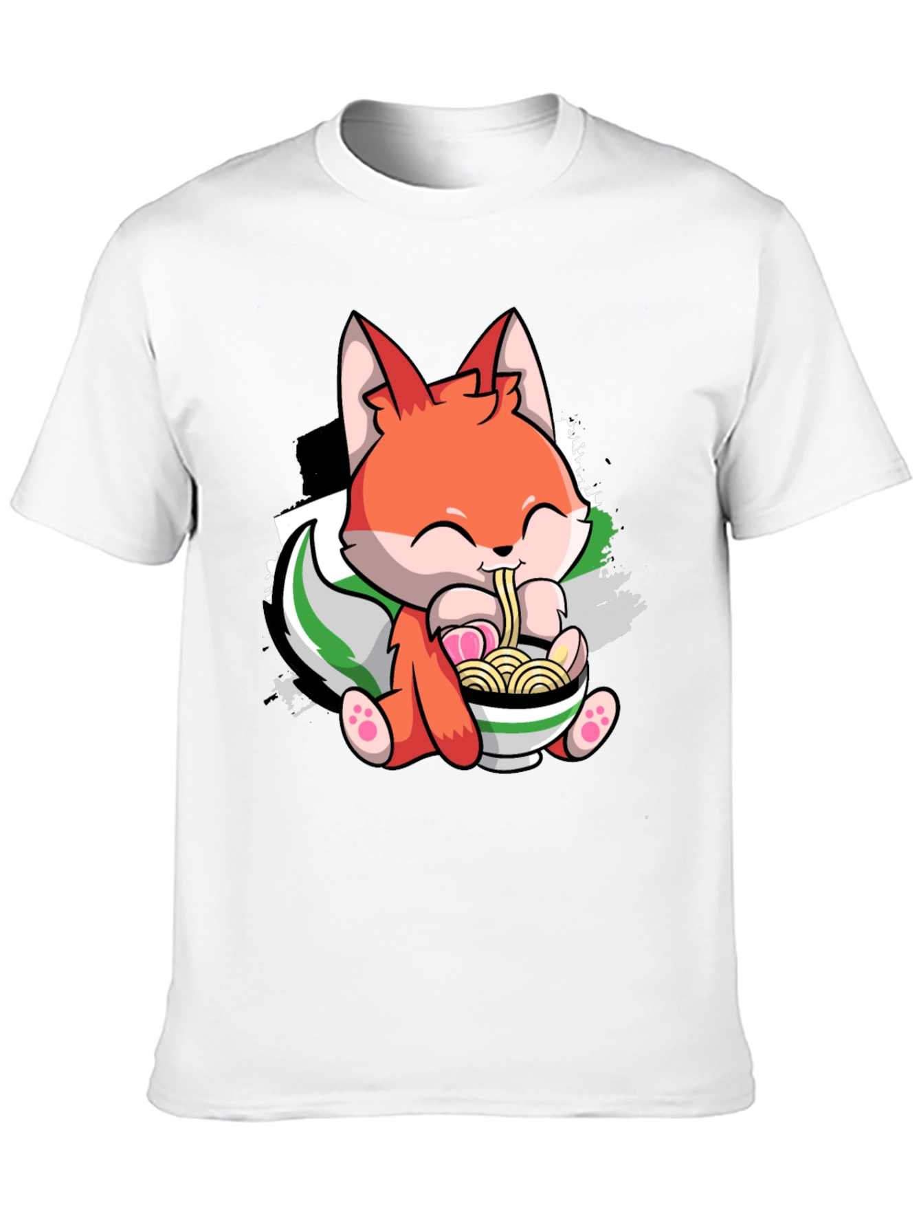 Cute Fox Ramen Bowl Graphic Tee