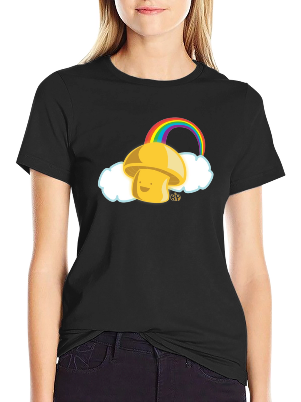 Mushroom Rainbow Graphic Tee - Funky Casual Wear