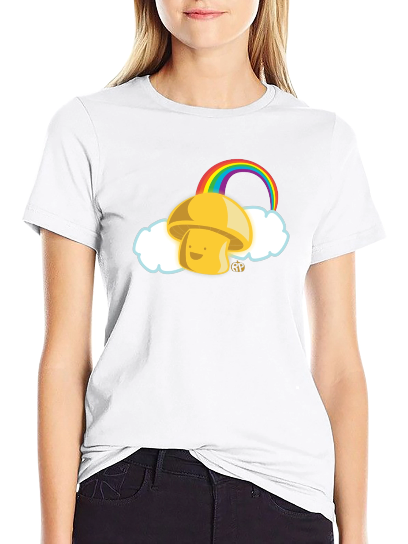 Mushroom Rainbow Graphic Tee - Funky Casual Wear
