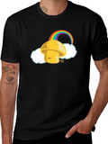 Mushroom Rainbow Graphic Tee - Funky Casual Wear