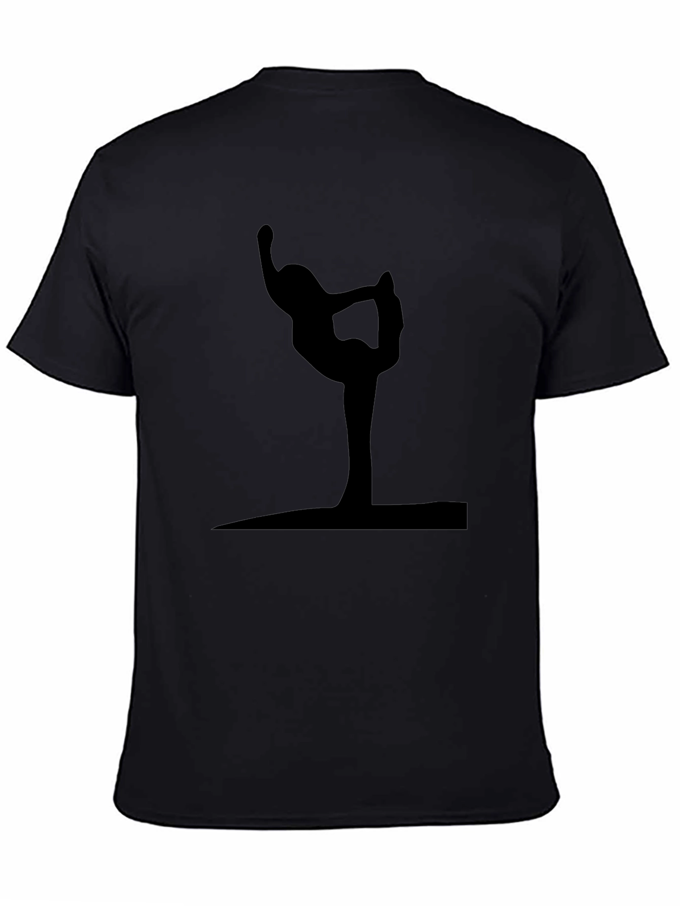 Yoga Pose Graphic Tee - Black Cotton T-Shirt