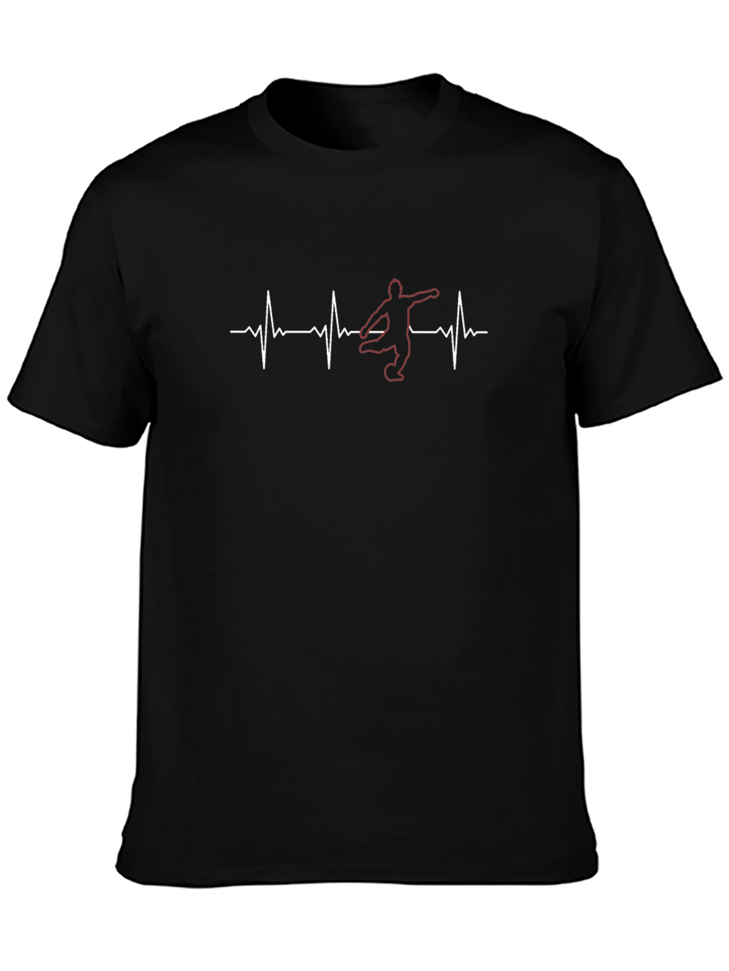 Soccer Heartbeat T-Shirt - Black Graphic Tee