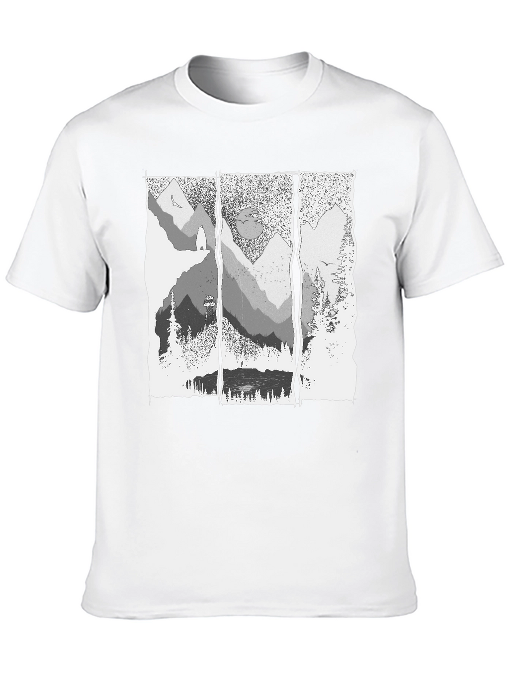 Mountainscape Graphic Tee - Black Cotton
