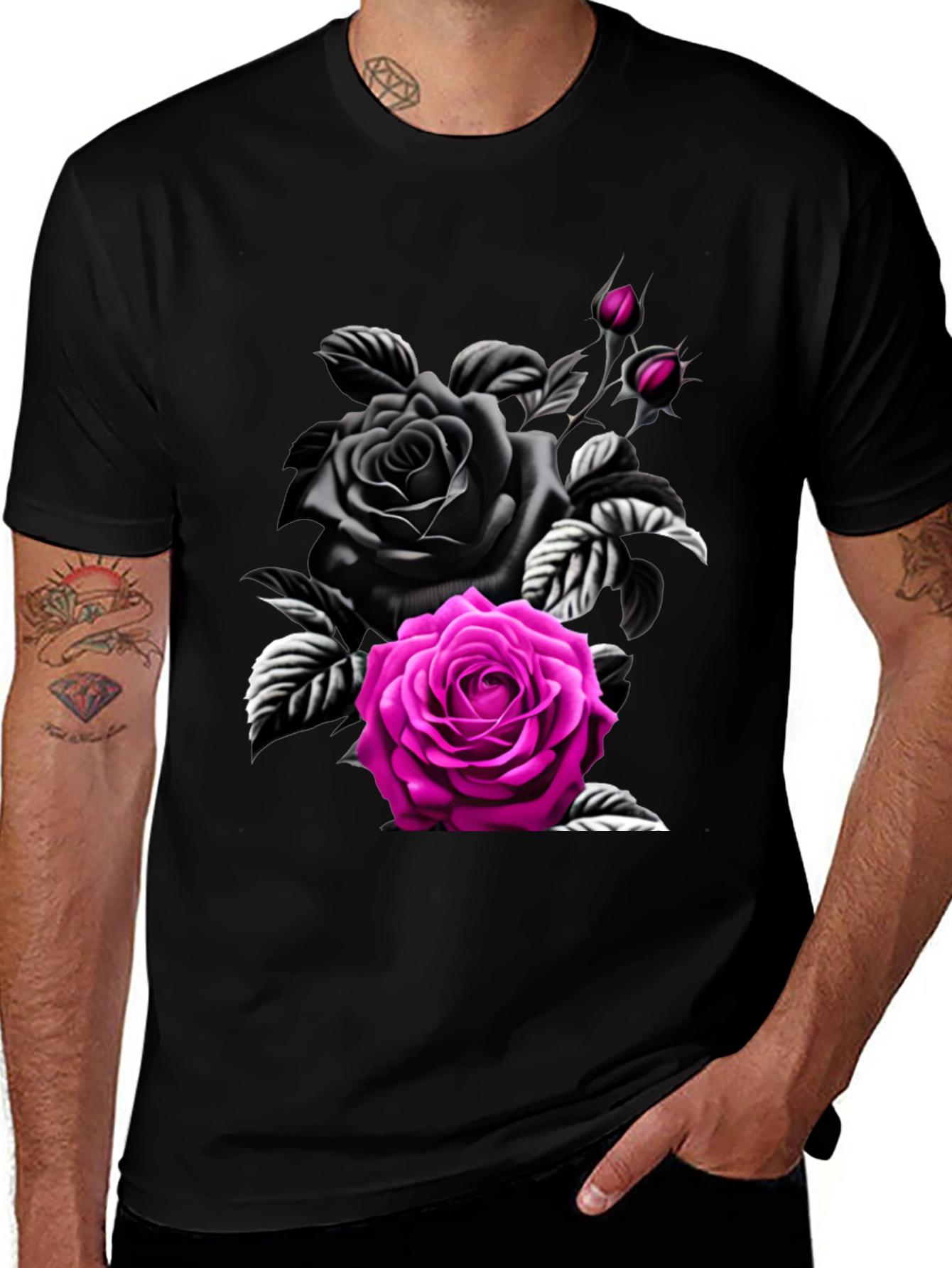 Rose Graphic Tee - Bold Floral Design