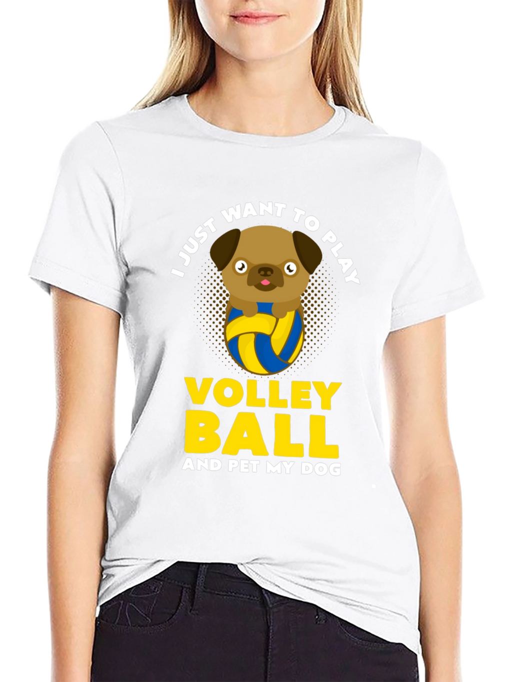 Volleyball Dog Graphic Tee - Pet Lover Shirt