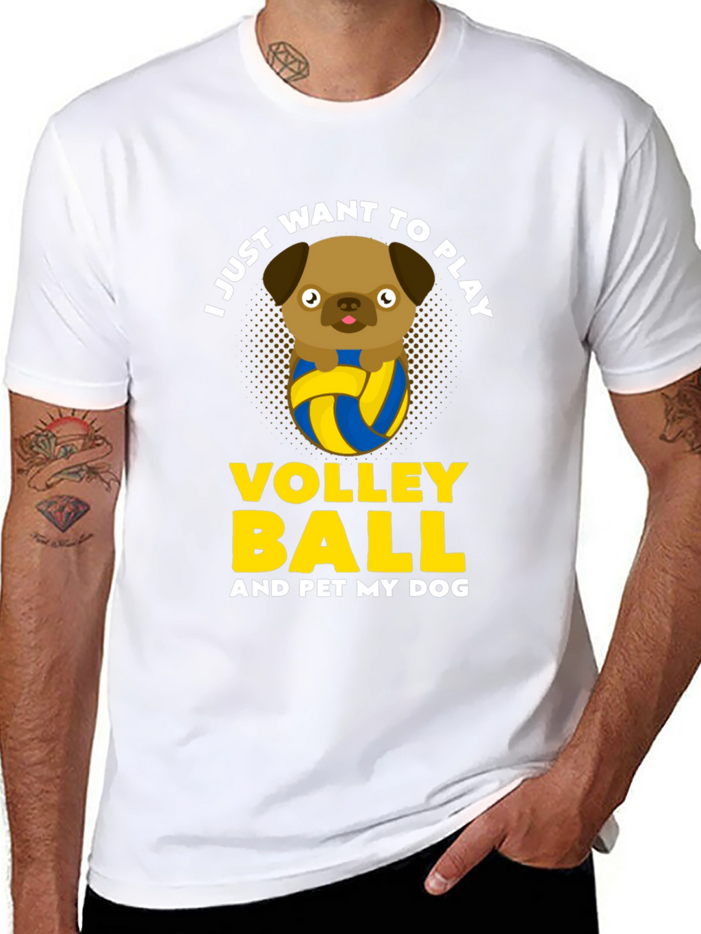 Volleyball Dog Graphic Tee - Pet Lover Shirt