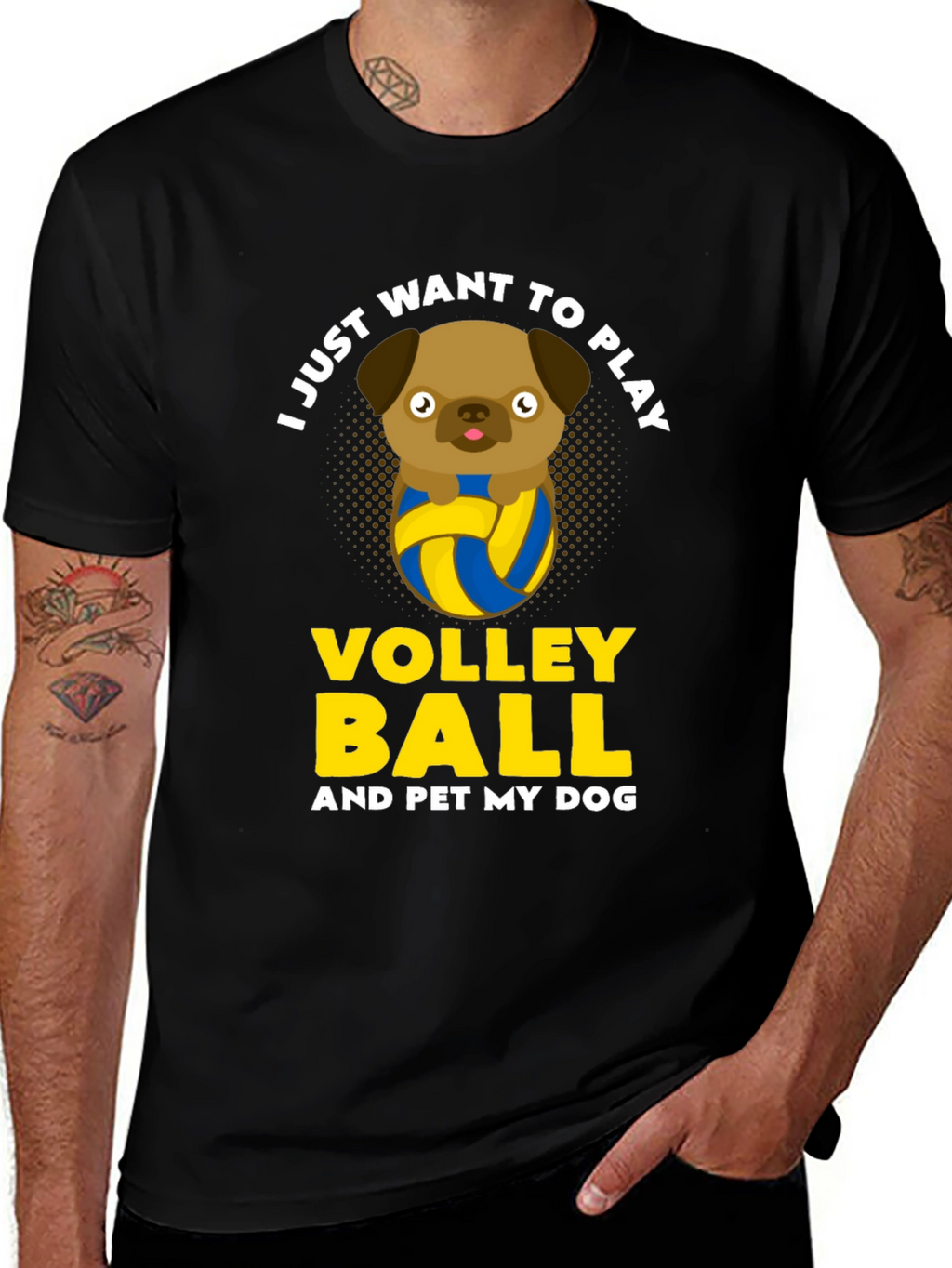 Volleyball Dog Graphic Tee - Pet Lover Shirt