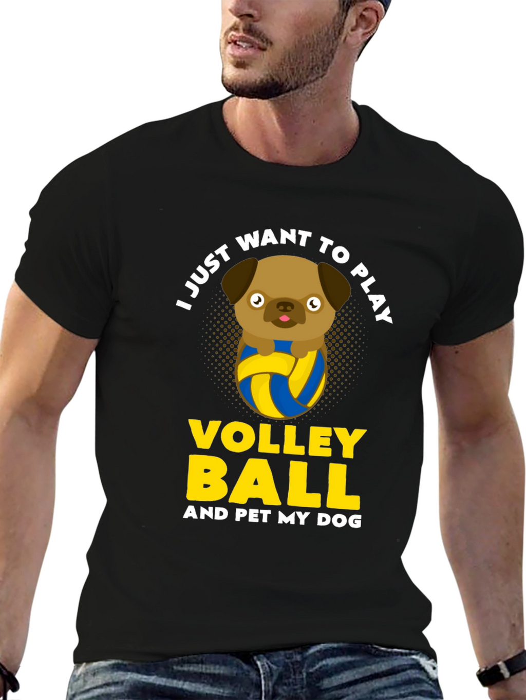 Volleyball Dog Graphic Tee - Pet Lover Shirt