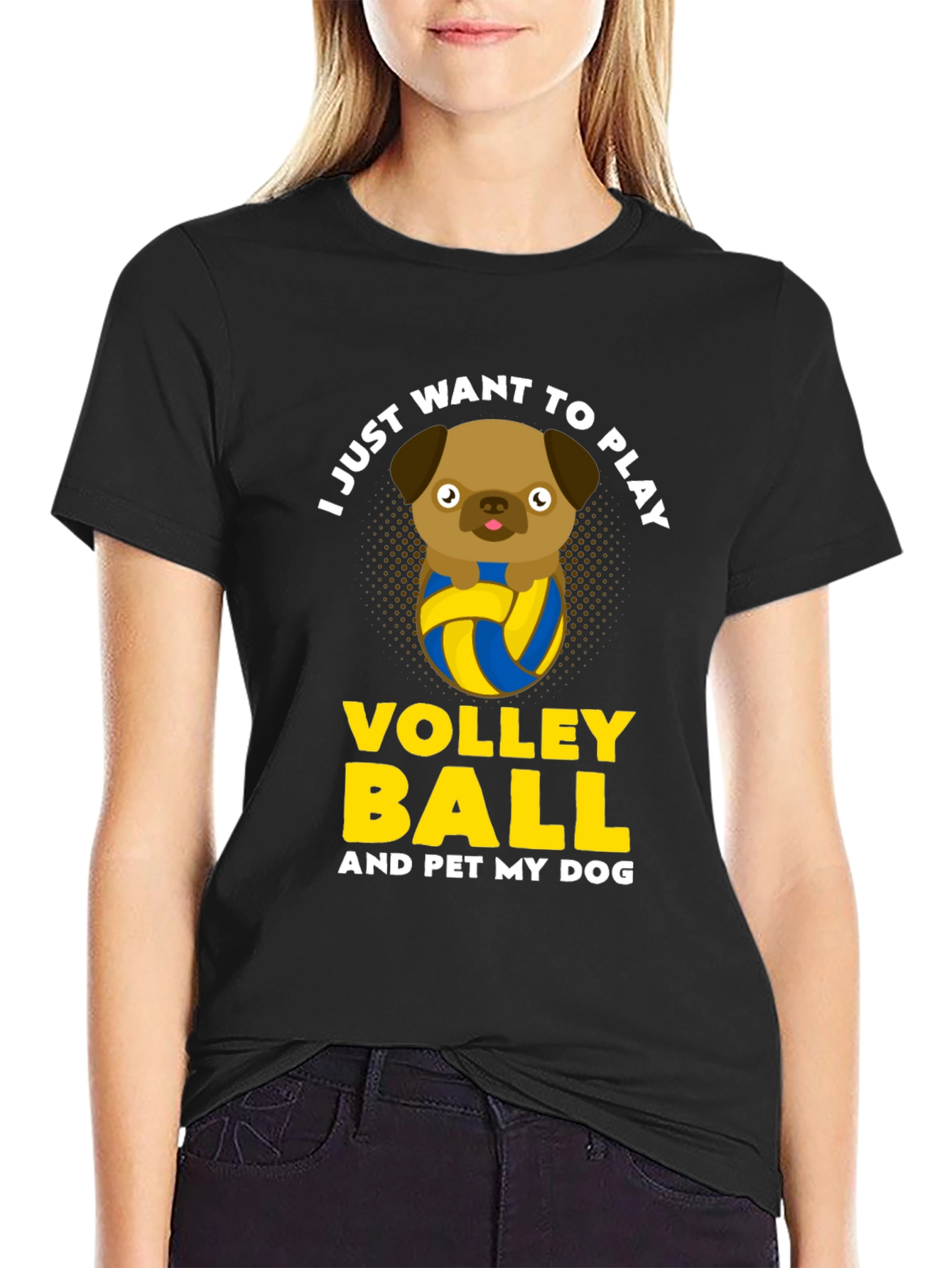 Volleyball Dog Graphic Tee - Pet Lover Shirt