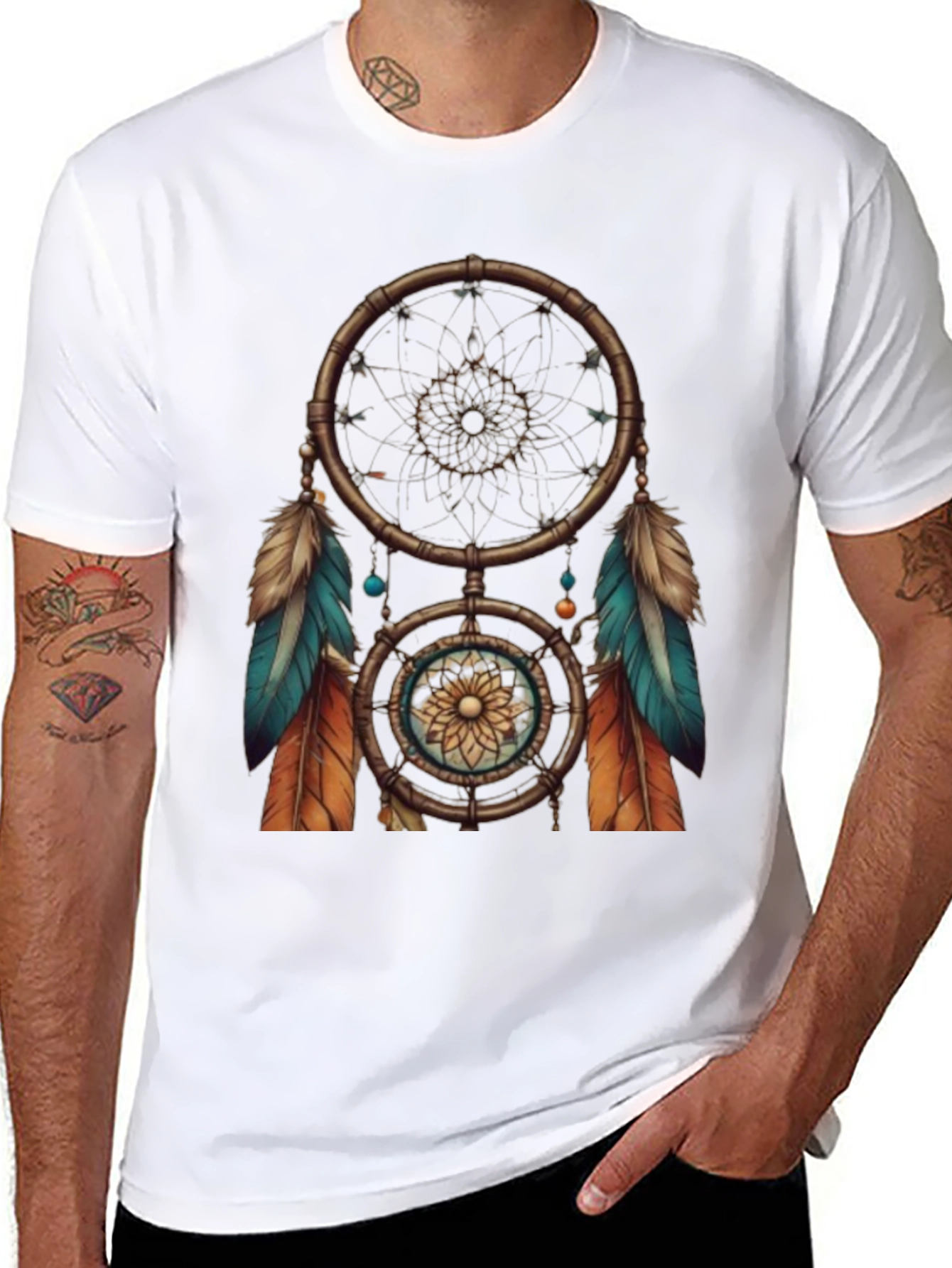 Dreamcatcher Graphic Tee - Black Cotton T-Shirt