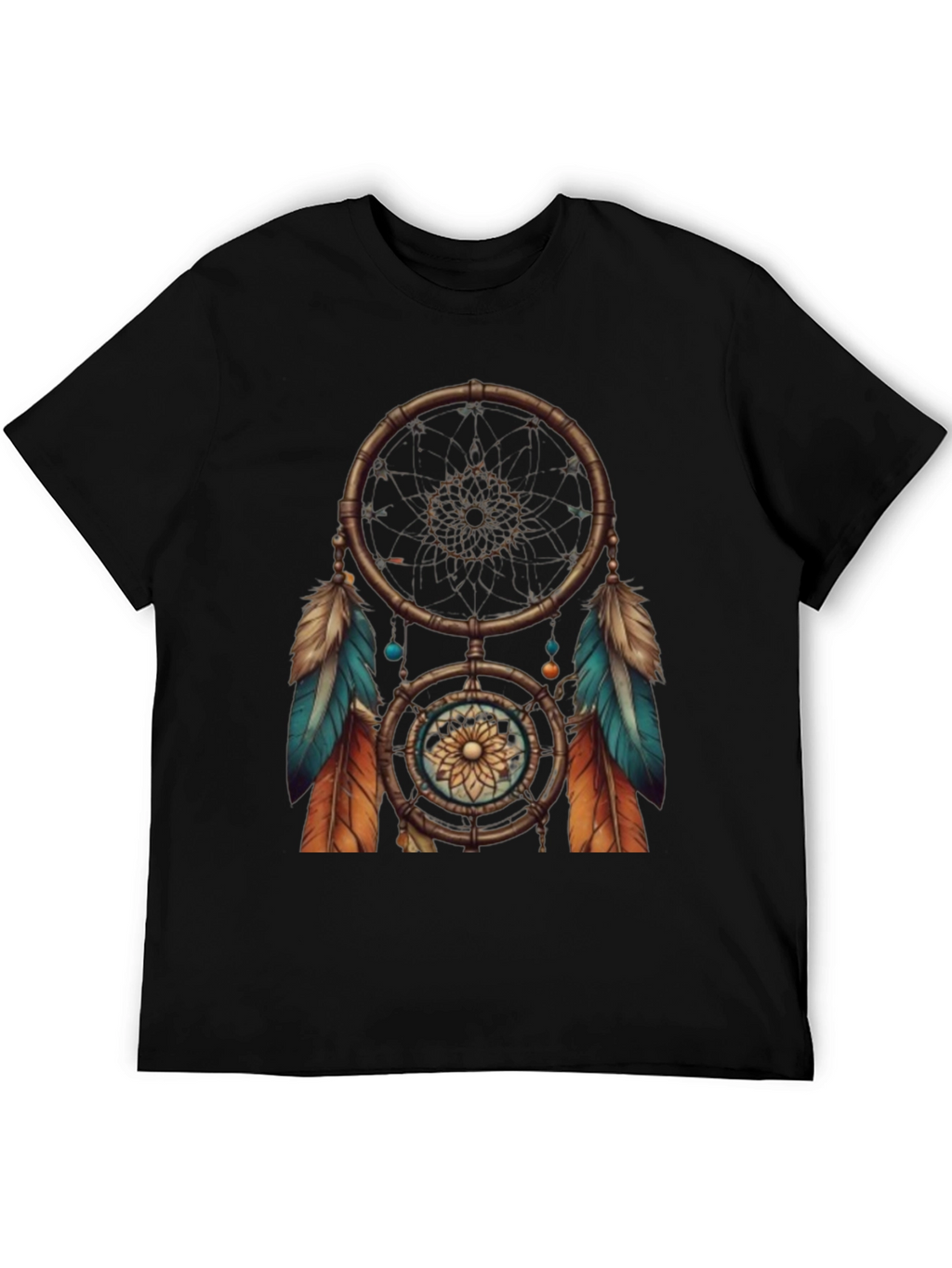 Dreamcatcher Graphic Tee - Black Cotton T-Shirt