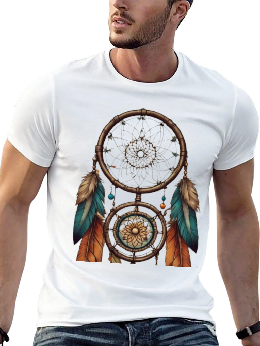 Dreamcatcher Graphic Tee - Black Cotton T-Shirt