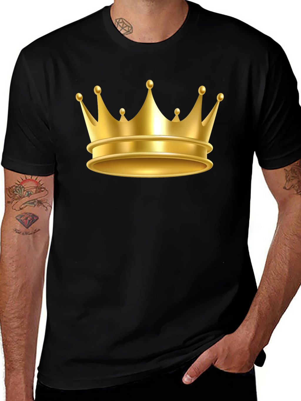 Gold Crown Graphic Tee - Premium Cotton Blend