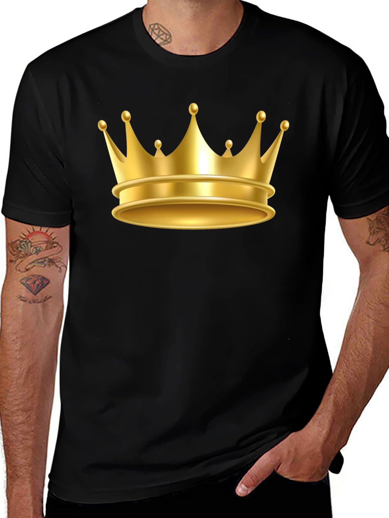 Gold Crown Graphic Tee - Premium Cotton Blend