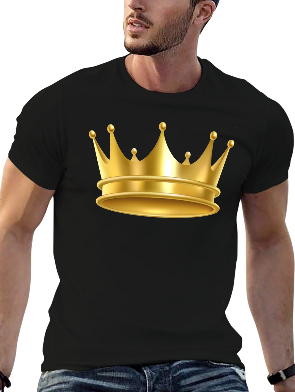 Gold Crown Graphic Tee - Premium Cotton Blend