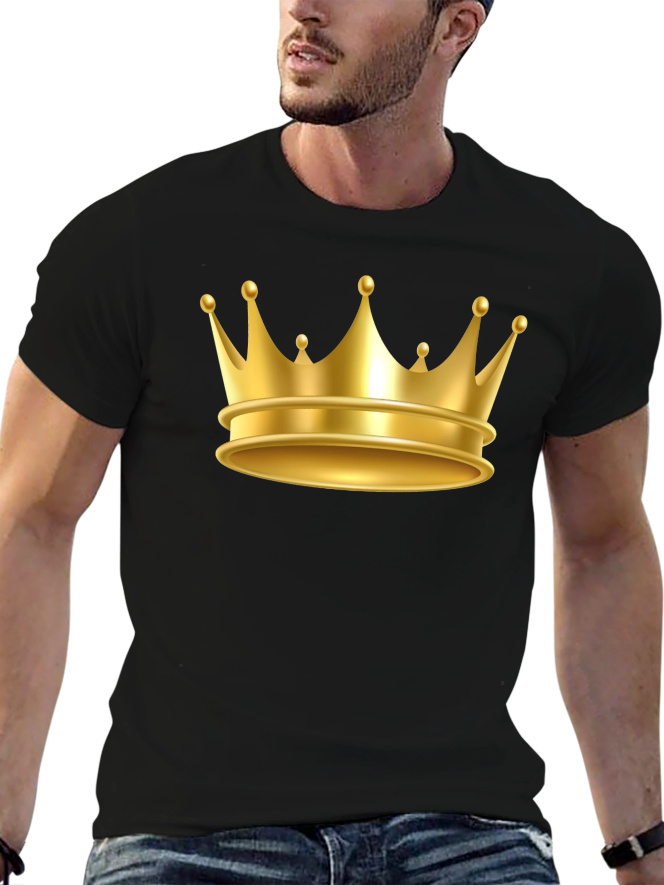 Gold Crown Graphic Tee - Premium Cotton Blend