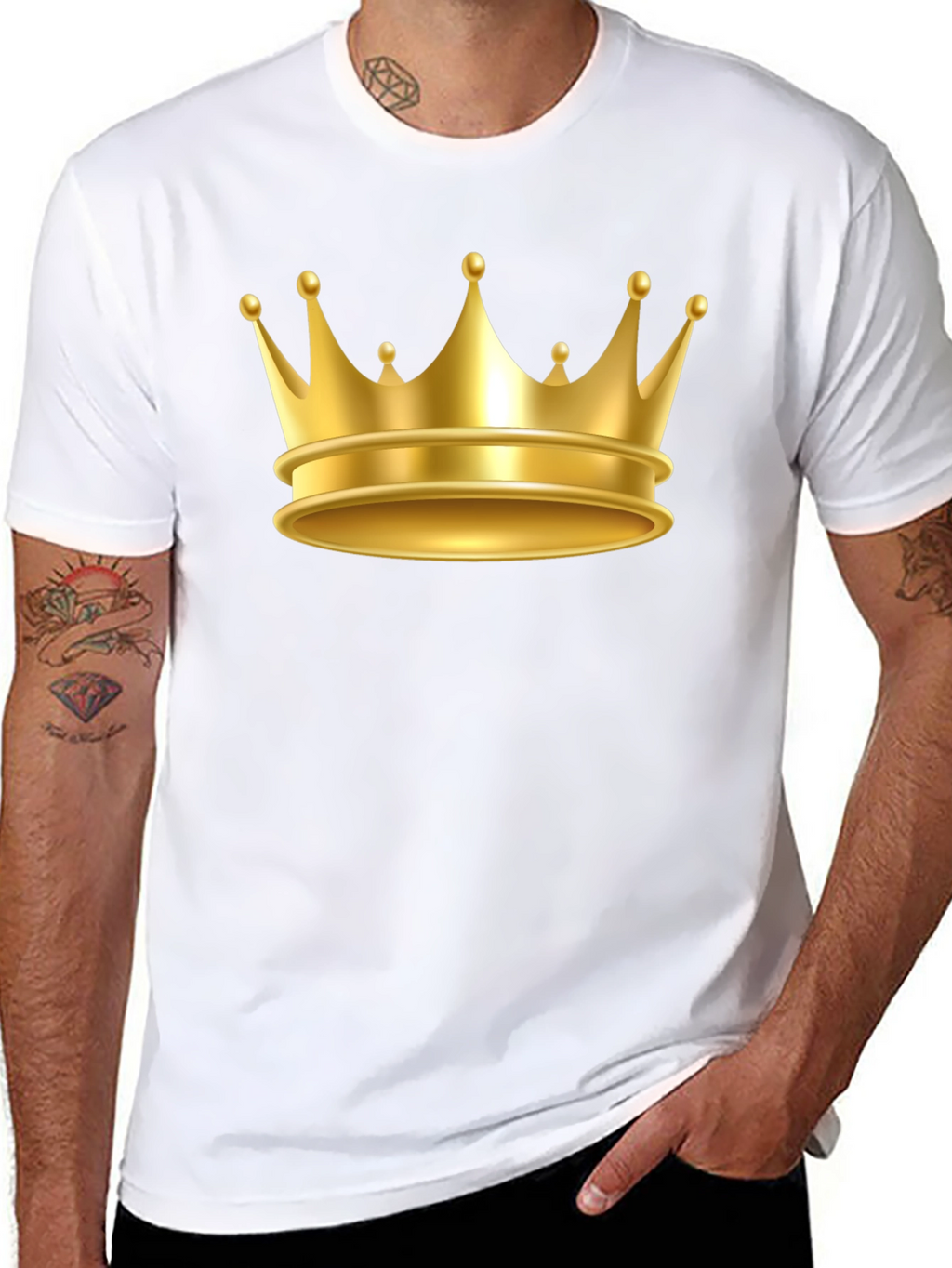 Gold Crown Graphic Tee - Premium Cotton Blend