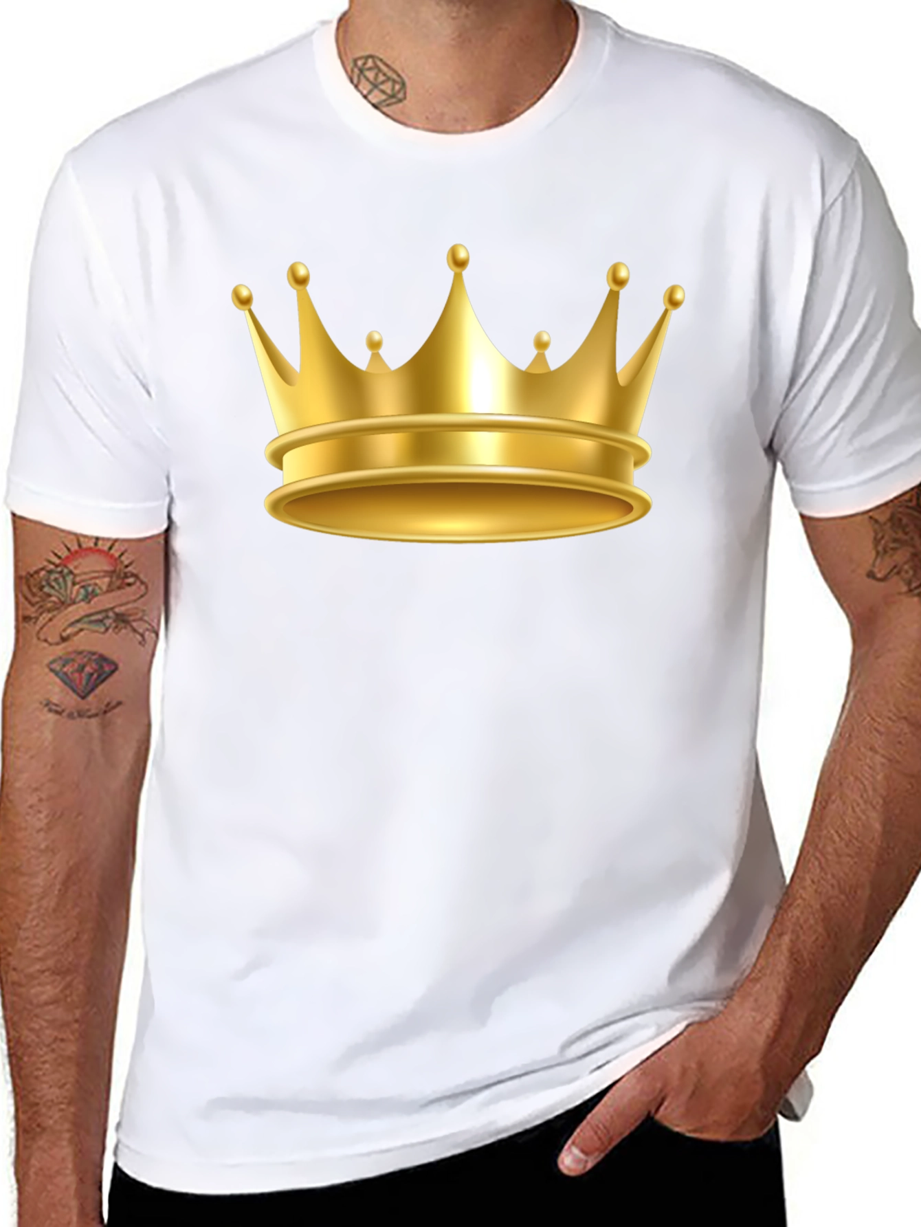 Gold Crown Graphic Tee - Premium Cotton Blend