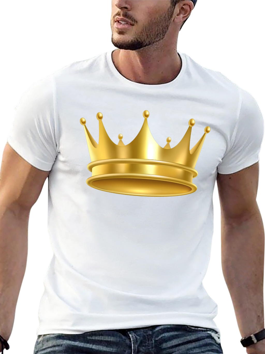 Gold Crown Graphic Tee - Premium Cotton Blend