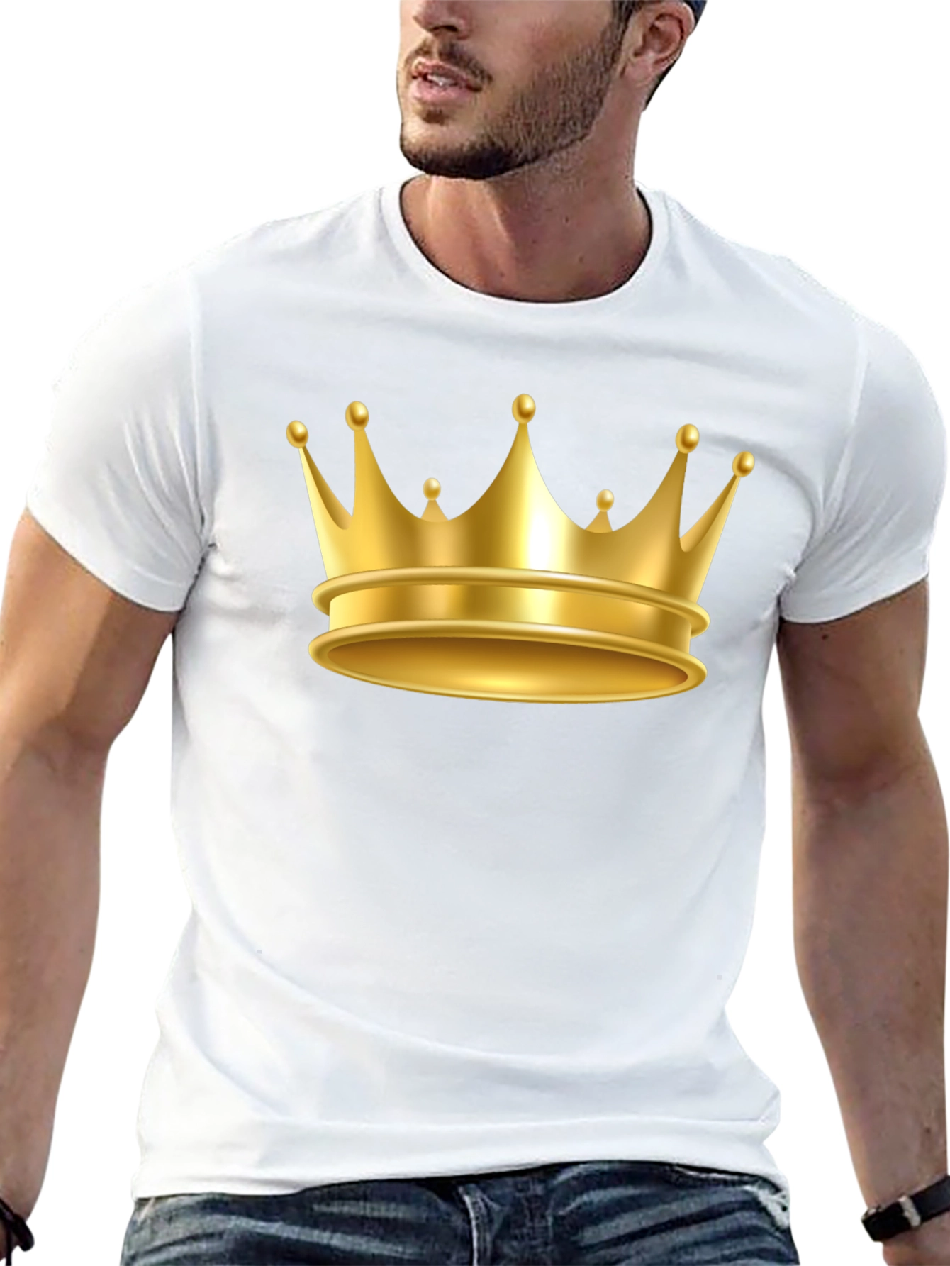 Gold Crown Graphic Tee - Premium Cotton Blend