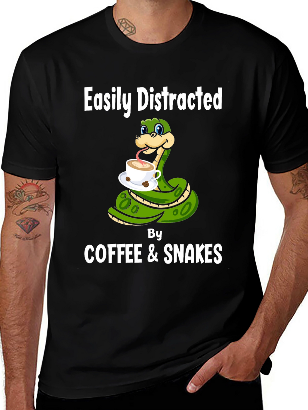 Easily Distracted By Coffee & Snakes T-Shirt