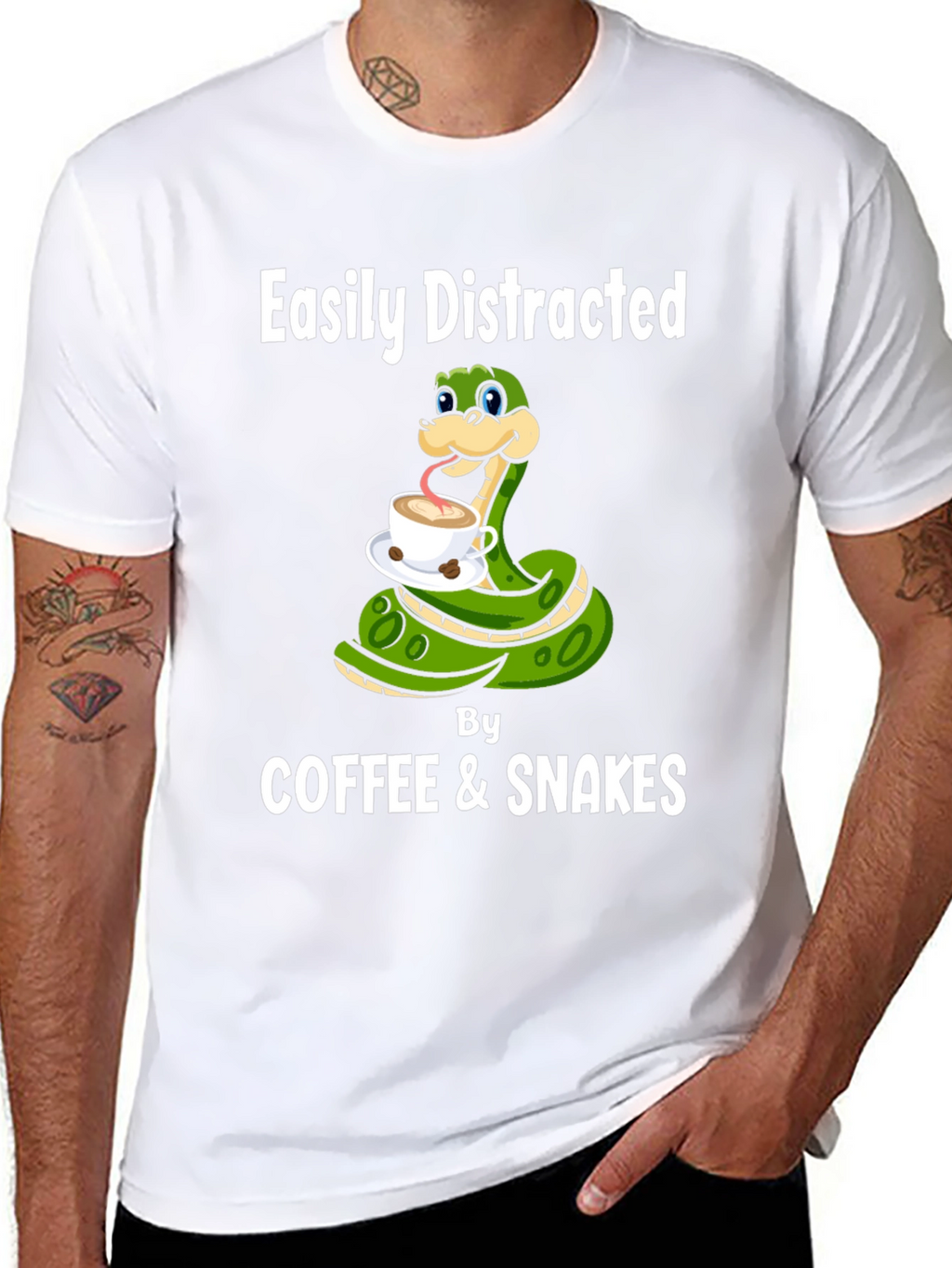 Easily Distracted By Coffee & Snakes T-Shirt
