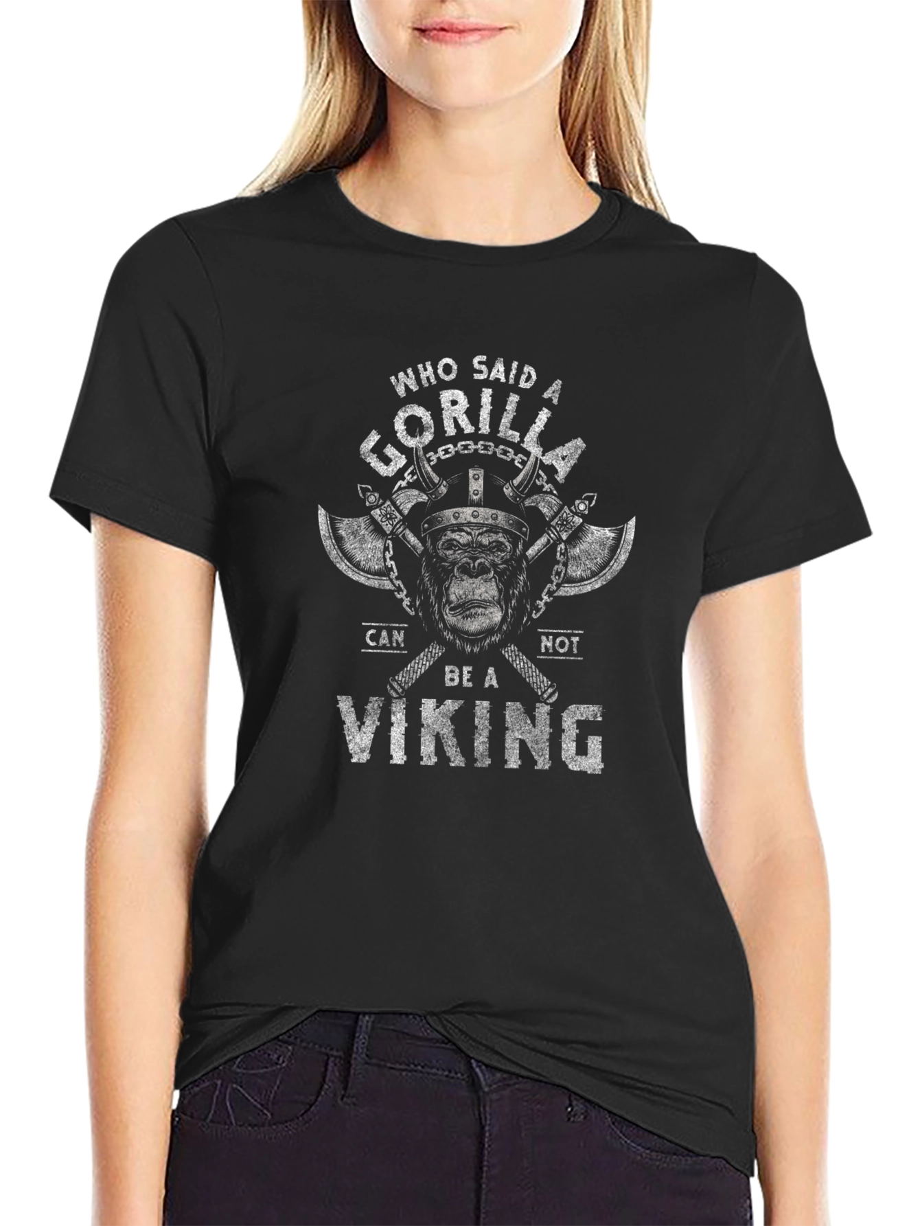 Gorilla Viking Graphic T-Shirt - Funny Novelty Tee