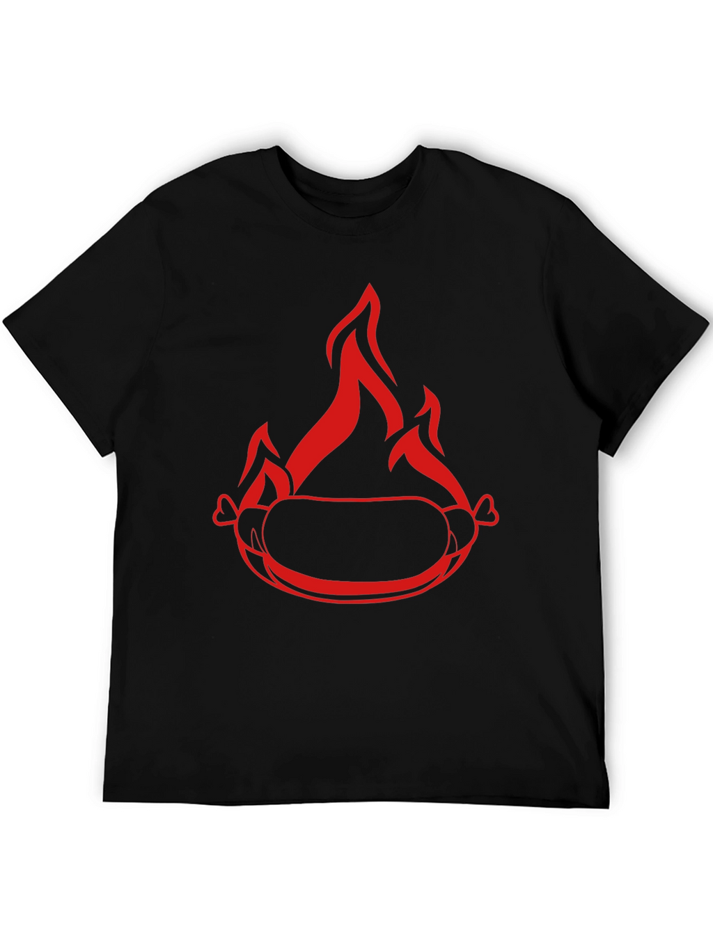 Flaming Hot Dog Graphic T-Shirt