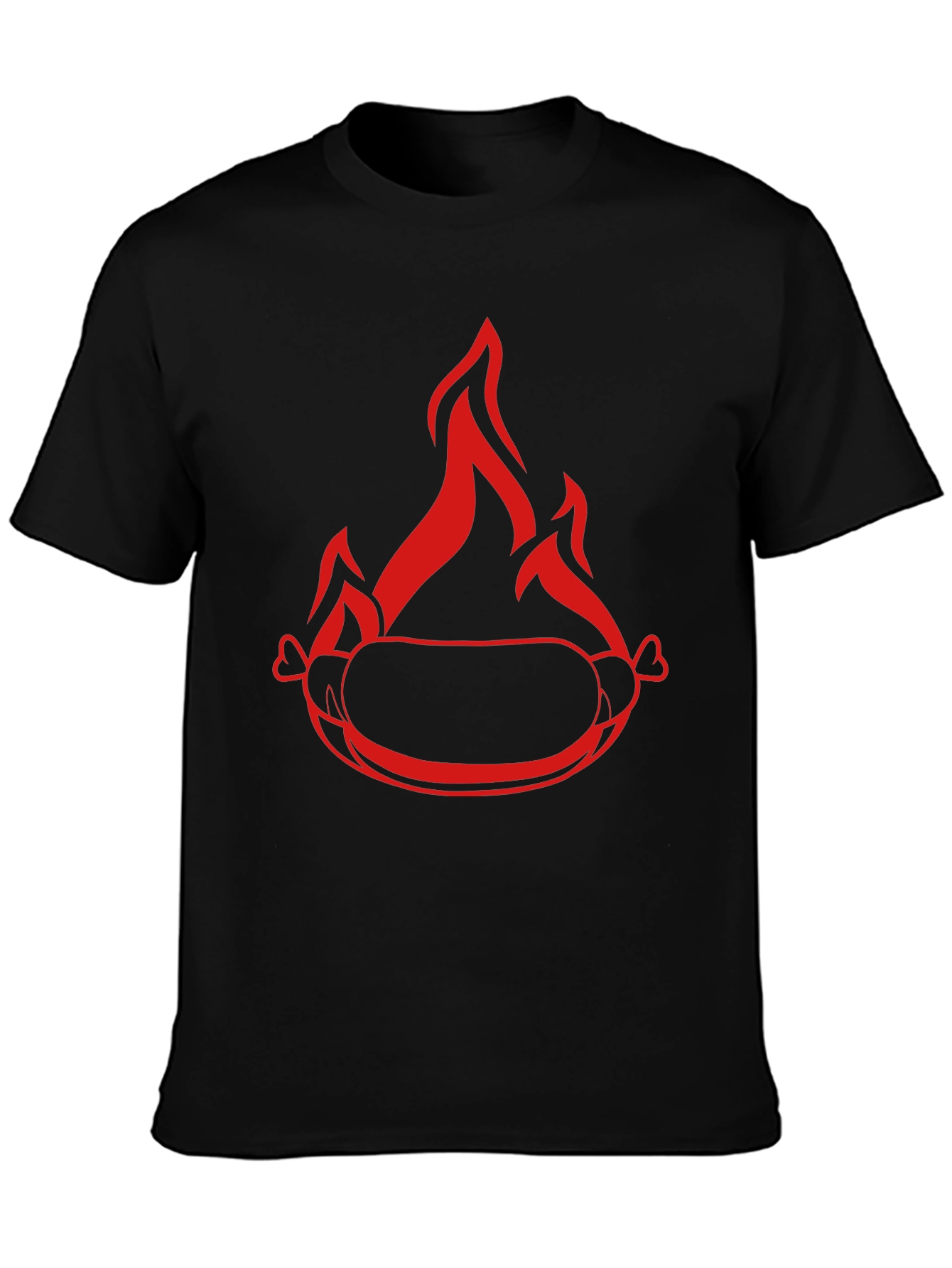 Flaming Hot Dog Graphic T-Shirt
