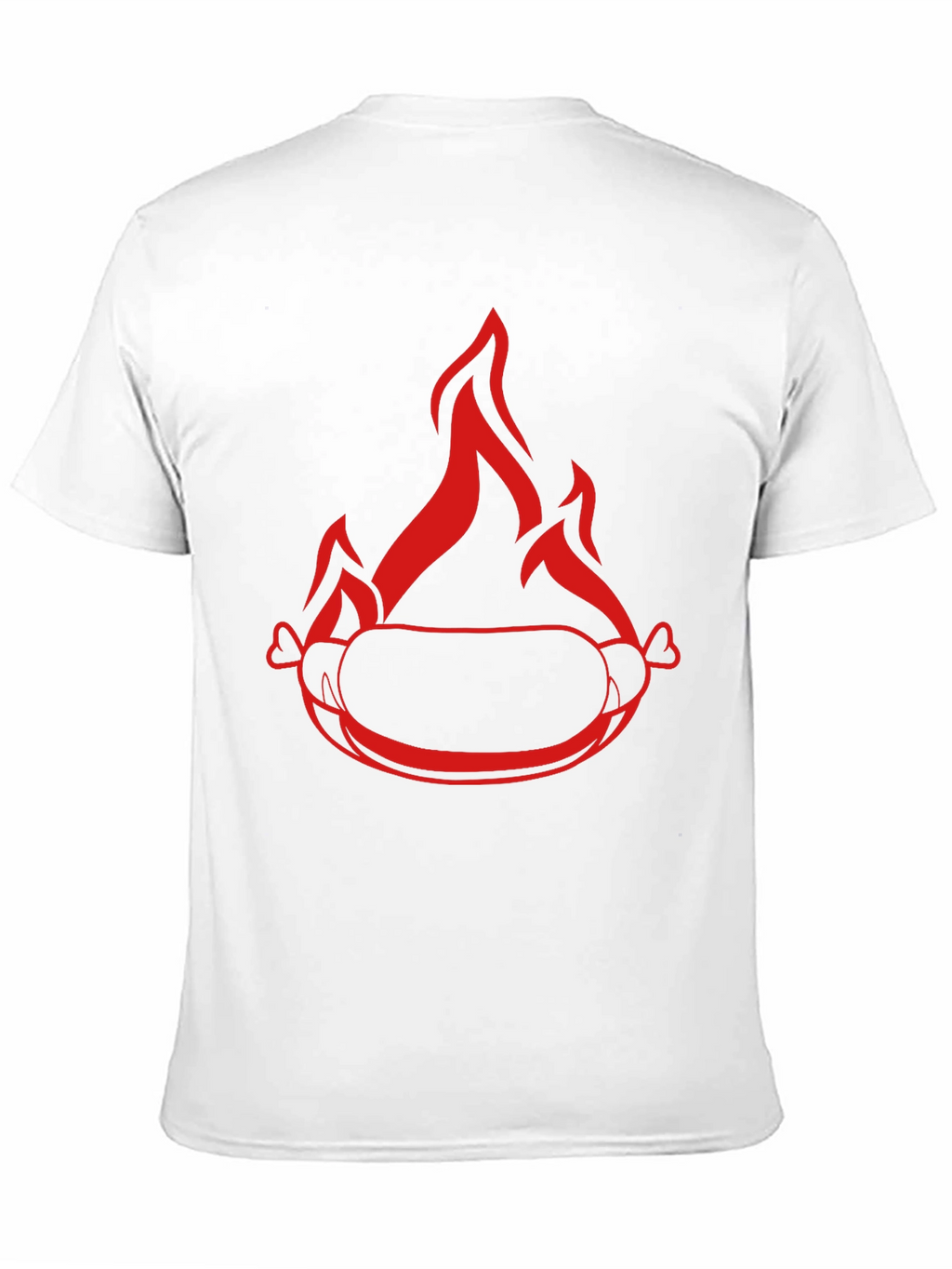 Flaming Hot Dog Graphic T-Shirt