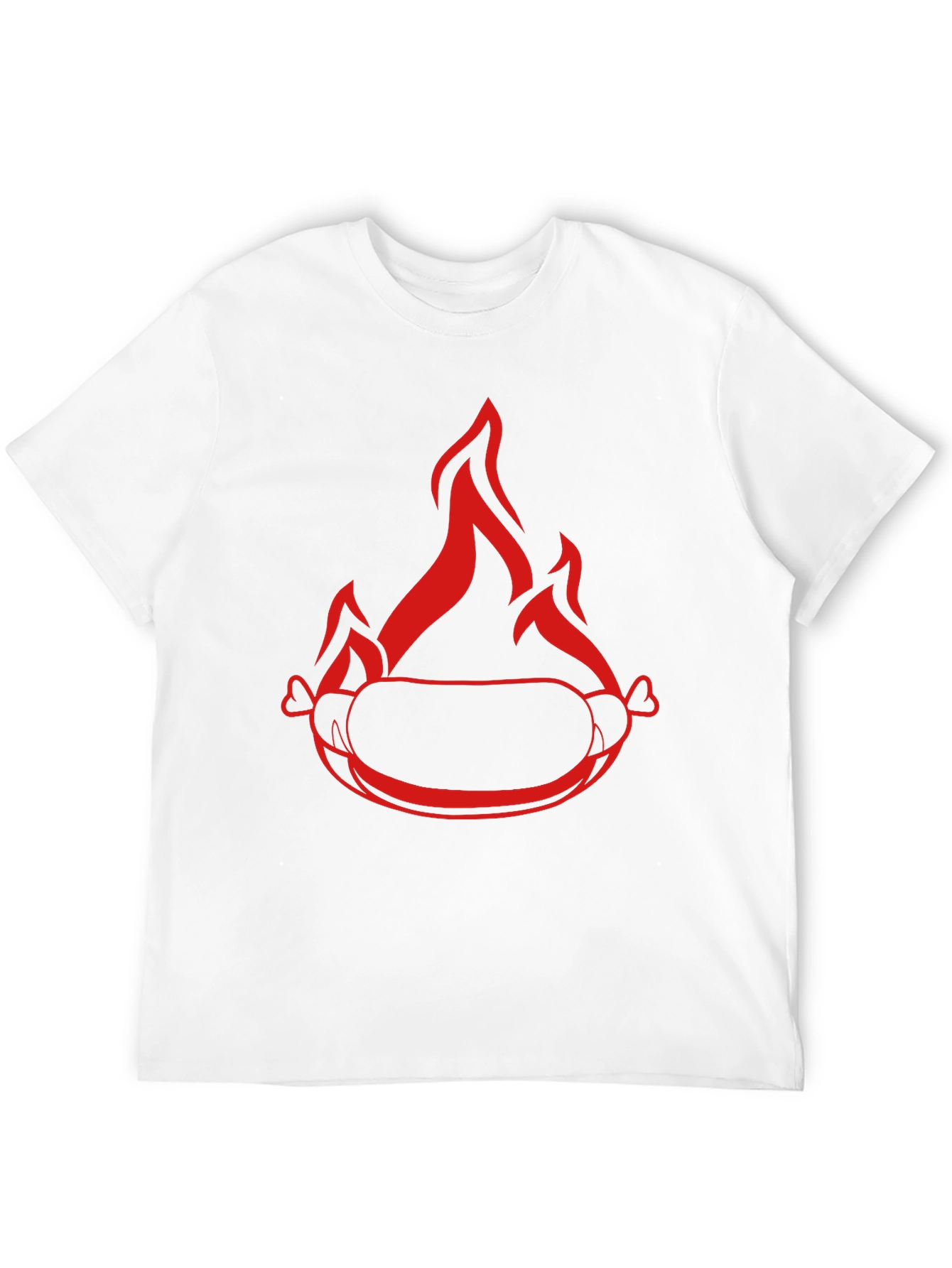 Flaming Hot Dog Graphic T-Shirt