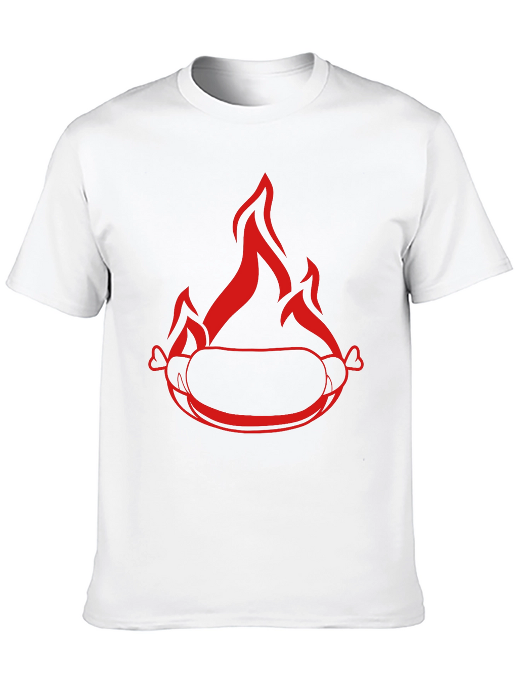Flaming Hot Dog Graphic T-Shirt