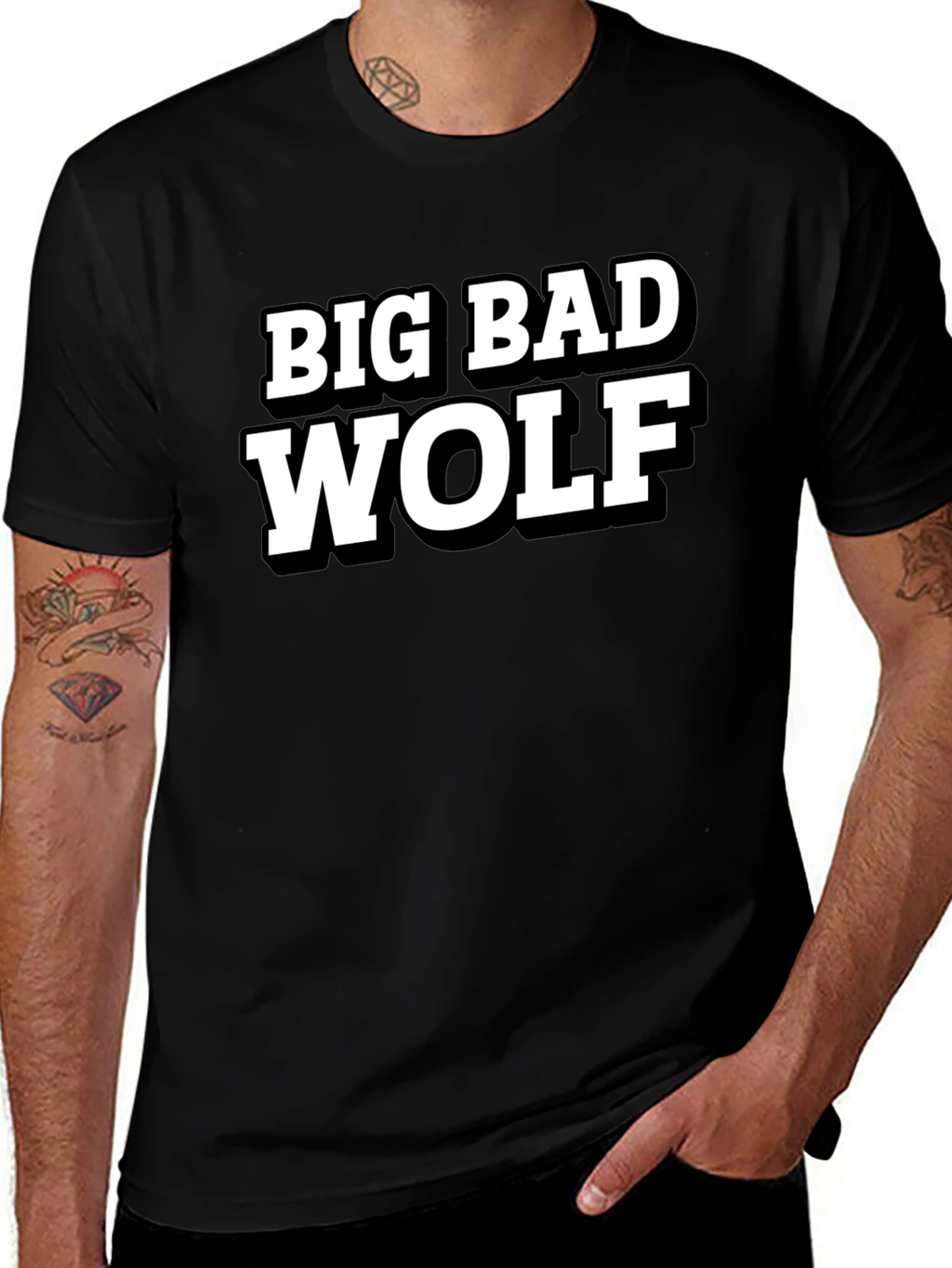 Big Bad Wolf Black Graphic T-Shirt