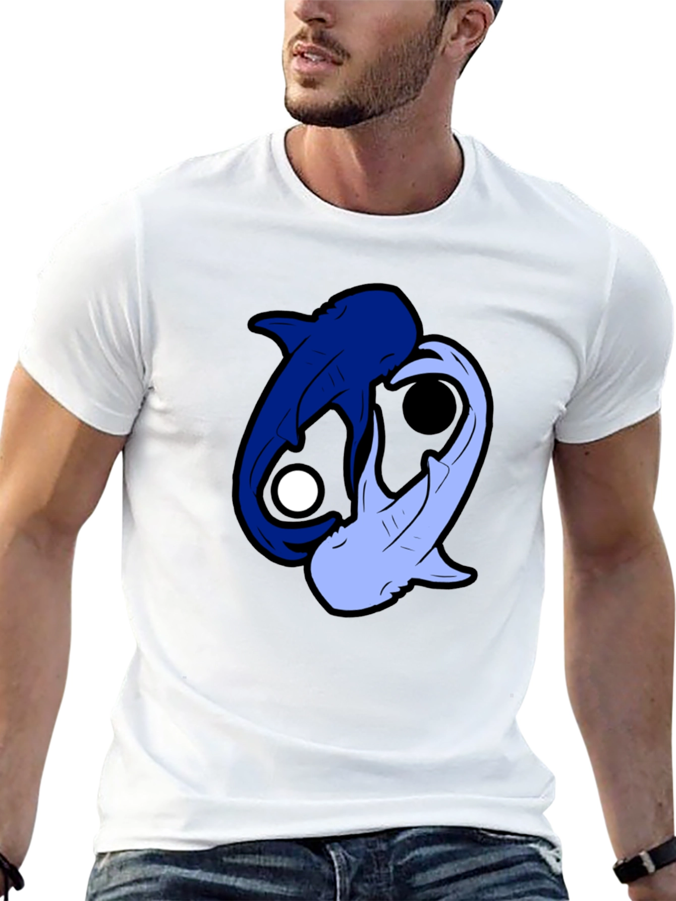 Yin Yang Sharks Black T-Shirt