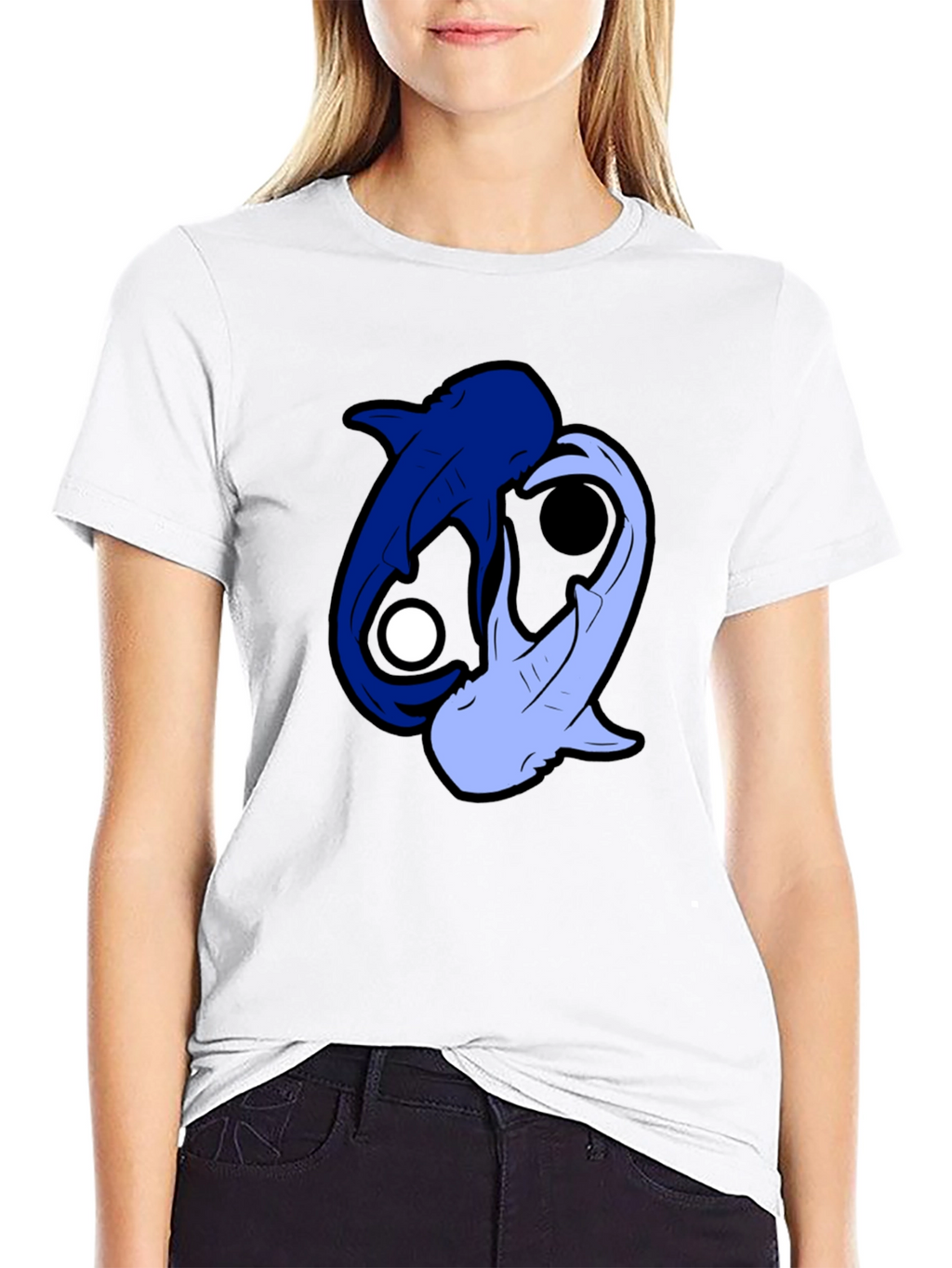 Yin Yang Sharks Black T-Shirt