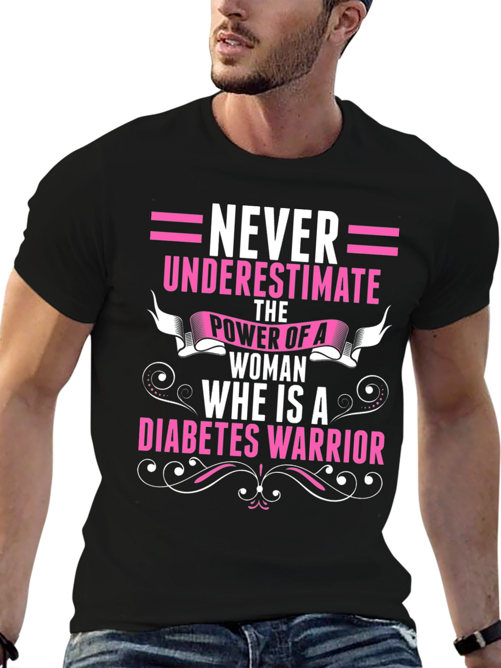 Diabetes Warrior Woman Graphic T-Shirt