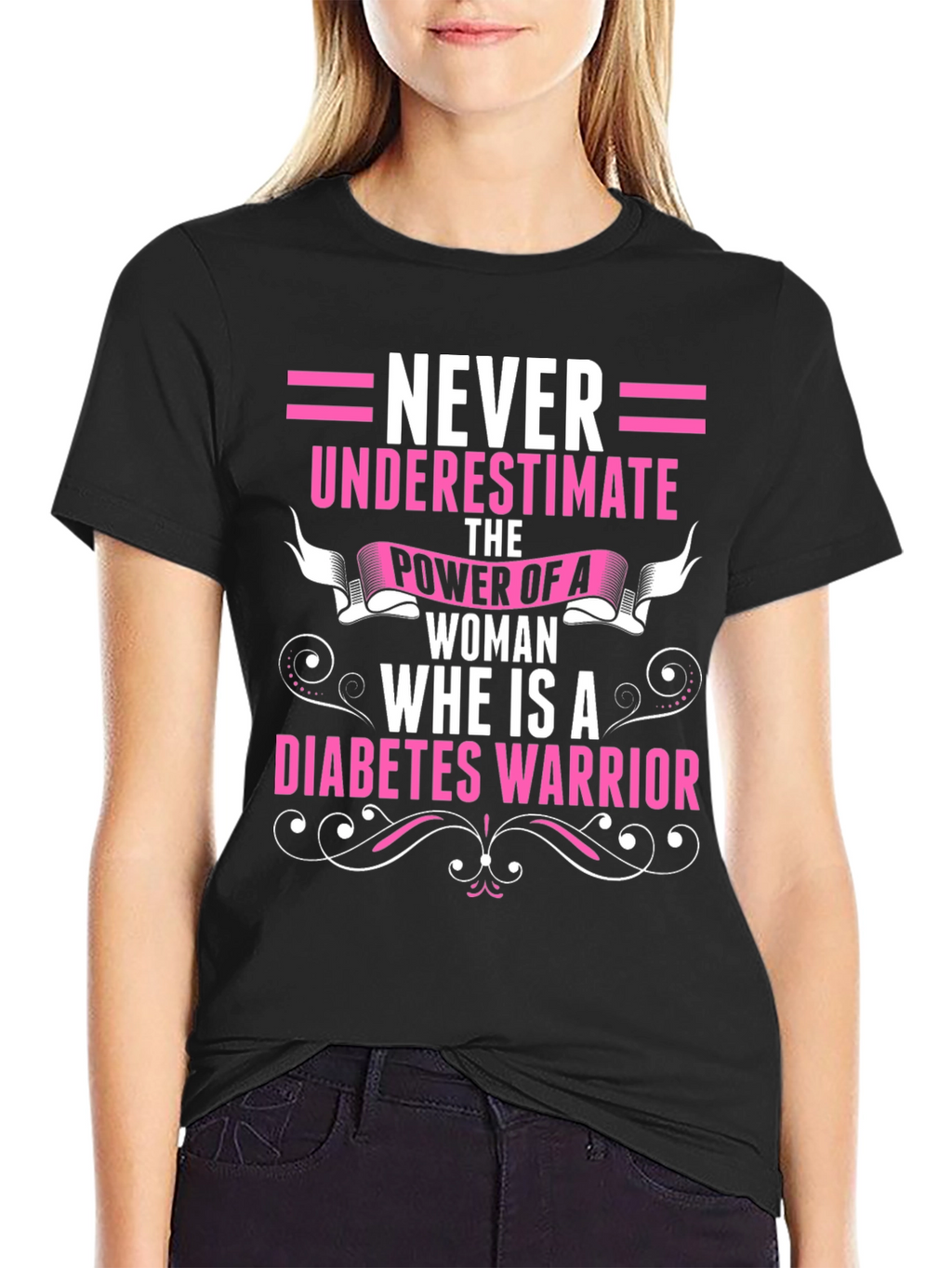 Diabetes Warrior Woman Graphic T-Shirt