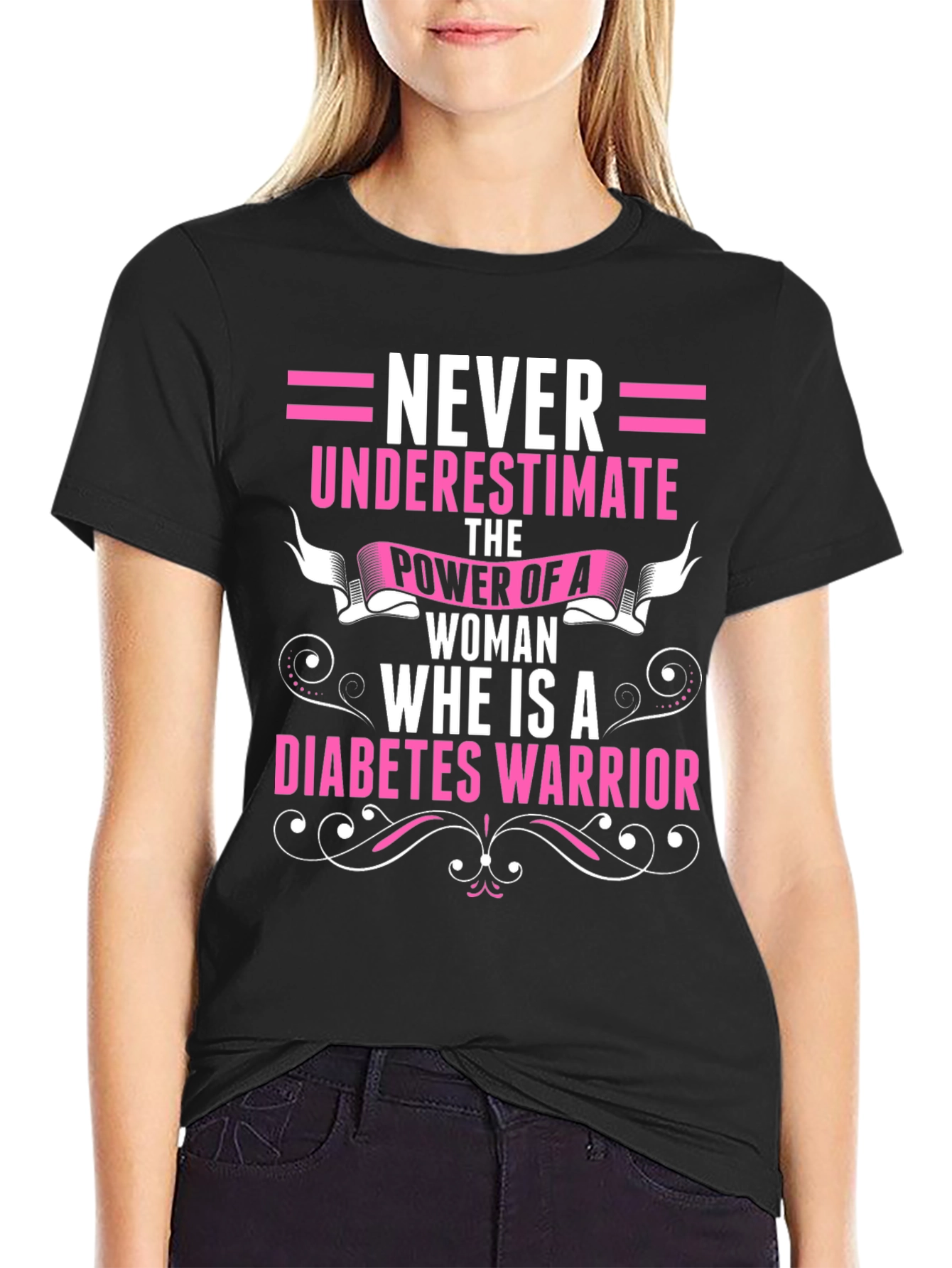 Diabetes Warrior Woman Graphic T-Shirt