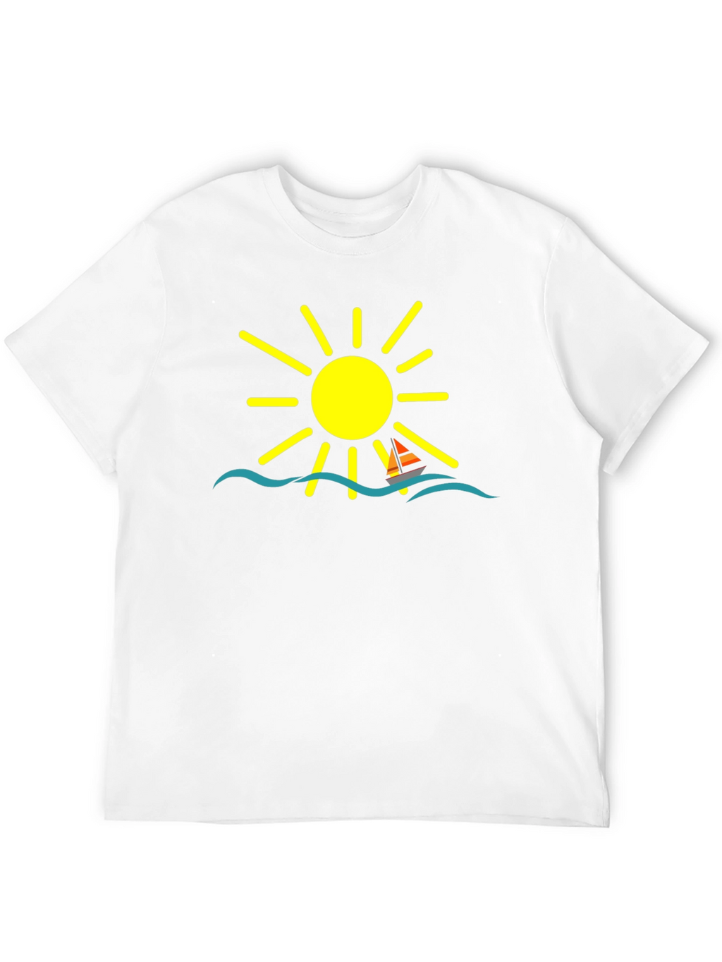 Summer Sailboat Graphic Tee - Black