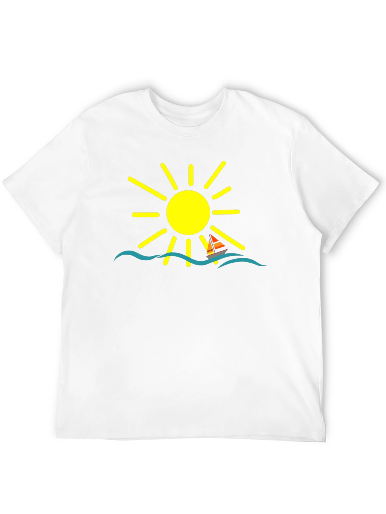Summer Sailboat Graphic Tee - Black