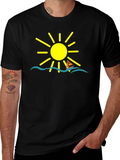 Summer Sailboat Graphic Tee - Black